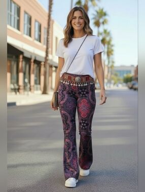 ✌️Boho Gypsy ROCK47 Stretch Waist Wrangler Bell Bottoms
